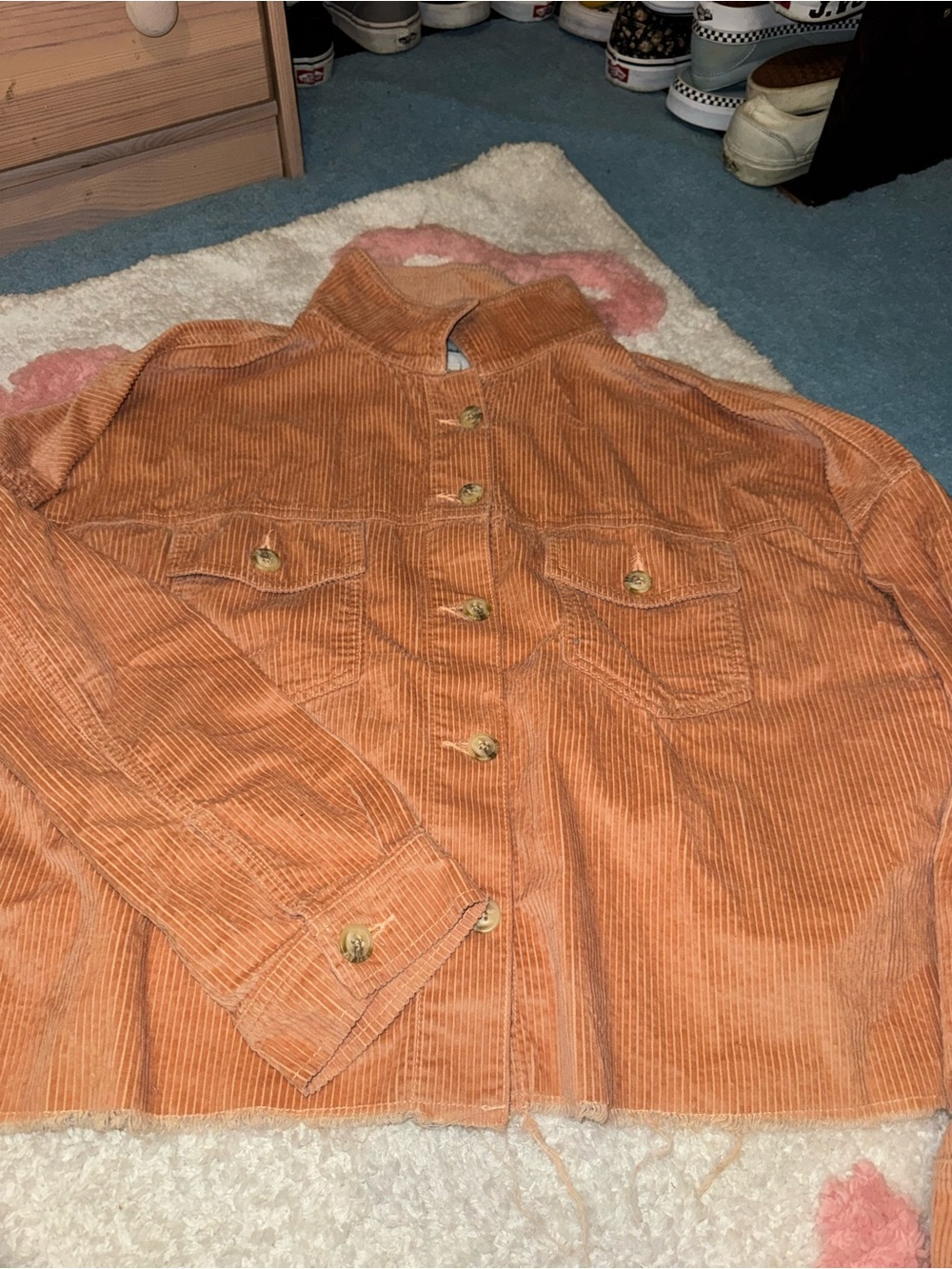 American Eagle Outfitters Rust Orange Corduroy Button Jacket